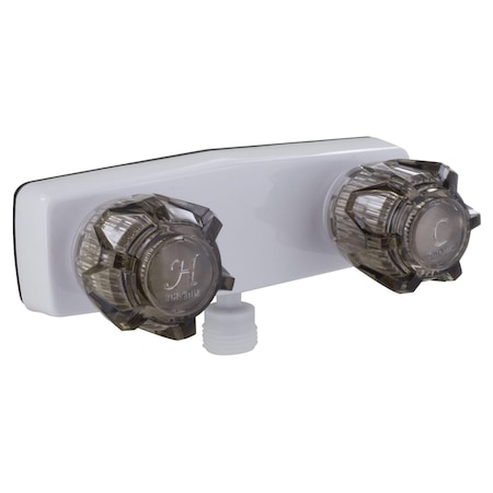 Valterra SHOWER VALVE W/ VAC BRKR, 4IN, 2 SMOKE KNOBS, PLASTIC, WHITE PF213245